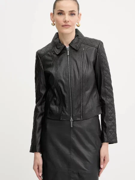 Armani Exchange kurtka skórzana przejściowa czarny