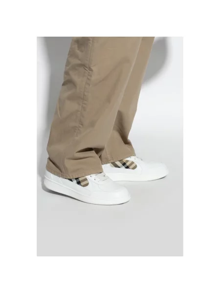 Sneakersy Burberry skórzane białe