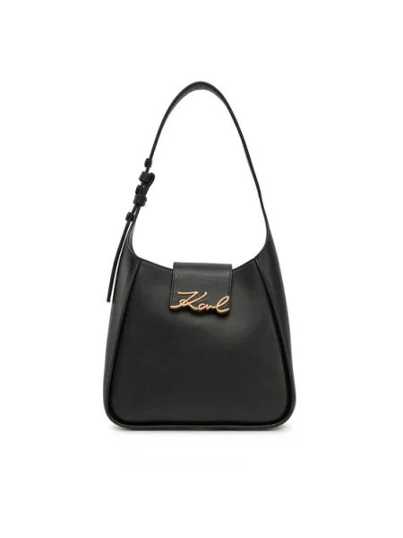 Geanta de piele Karl Lagerfeld K/Signature negru