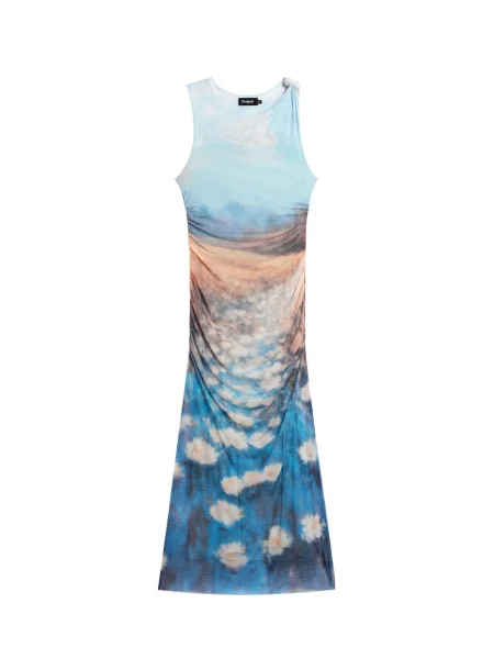 Desigual Šaty světle / nebeská modř / tmavě modrá / oranžová béžová