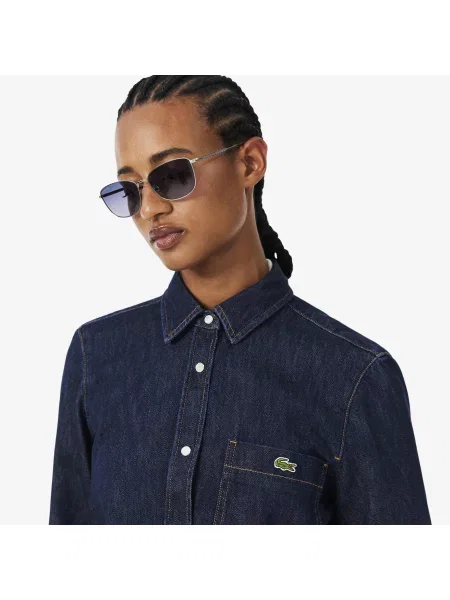 Lacoste Lekka Koszula Jeansowa Regular Fit niebieska