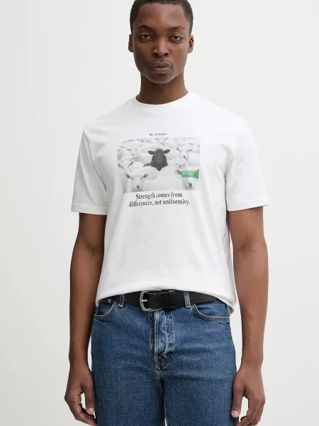 Тениска United Colors of Benetton бяло