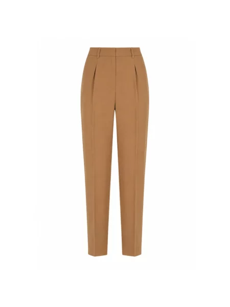 Spodnie Max Mara Studio wełniane brązowe