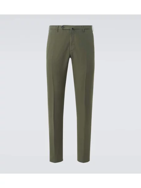 Lanene hlače Incotex zelena