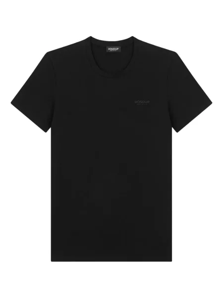 Majica Dondup s vezom s okruglim izrezom crna