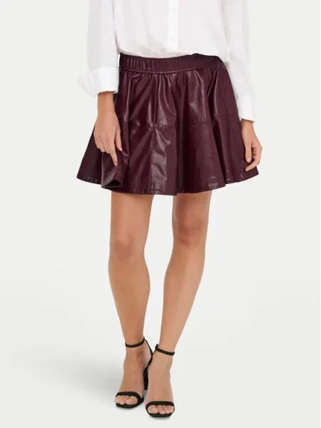 ONLY Fustă din imitație de piele Jacky violet