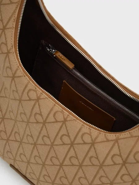 Жакардова сумка Calvin Klein з принтом бежева