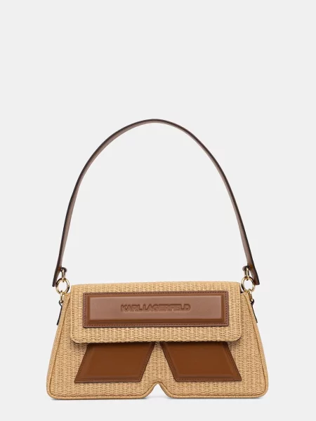 Karl Lagerfeld torebka bagietka skórzana IKON/K beżowa