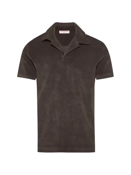 Tricou polo Orlebar Brown scurt din material terry gri