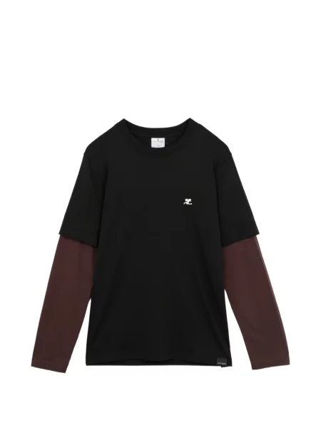 Tricou Courreges cu broderie negru
