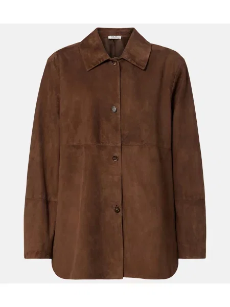 Geacă 's Max Mara din piele de căprioară maro