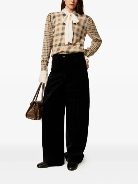 Pantaloni Twinset de catifea negru