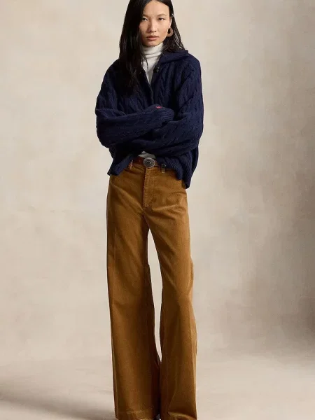 Spodnie Ralph Lauren dzwony brązowe