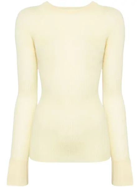 Pulover Sa Su Phi cu decolteu rotund galben