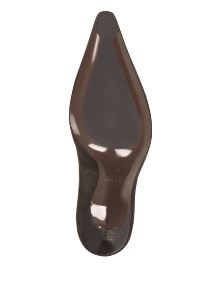 Pantofi cu toc Potamy din piele de căprioară maro