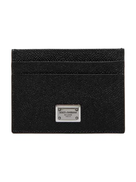 Portfel Dolce And Gabbana zamszowy z logo klasyczny czarny