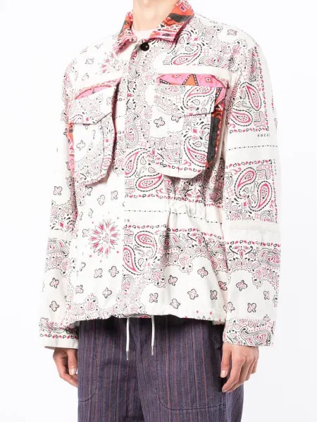 Bunda Sacai s potiskem s paisley potiskem bílá
