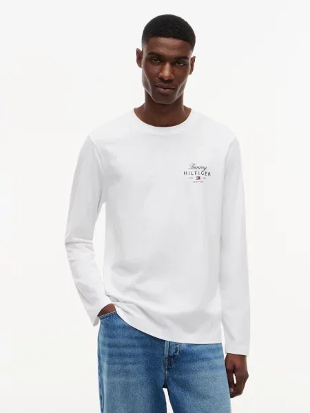 TOMMY HILFIGER Tricou roșu / negru alb