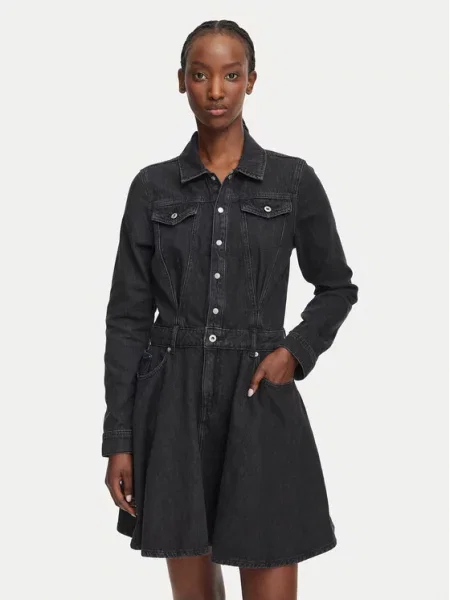 Karl Lagerfeld Jeans Rochie de blugi A-Line Fit negru