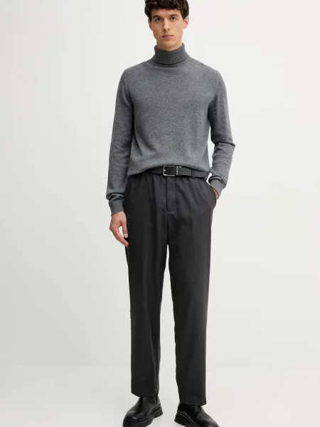 Karl Lagerfeld sweter z dodatkiem wełny lekki z golferm szary