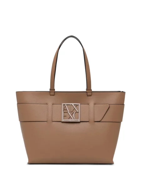 Shopper kabelka Armani Exchange hnedá