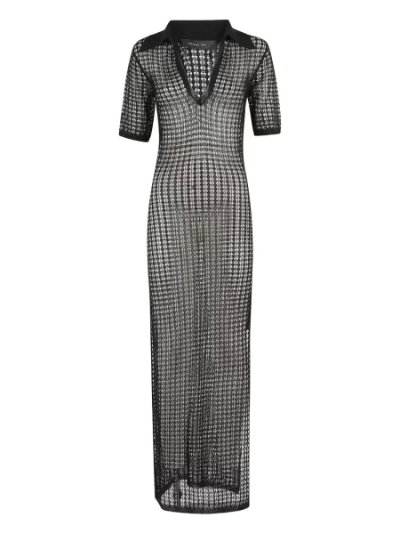 Dzianinowa maksi sukienka maxi Federica Tosi garniturowa czarna