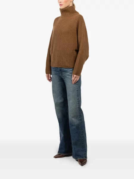 Sweter Dusan prążkowany brązowy