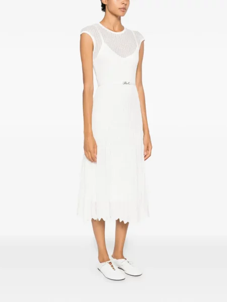Cu centură rochie midi Karl Lagerfeld alb