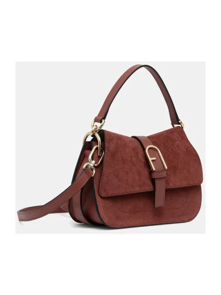 Furla torebka crossbody zamszowa czerwona