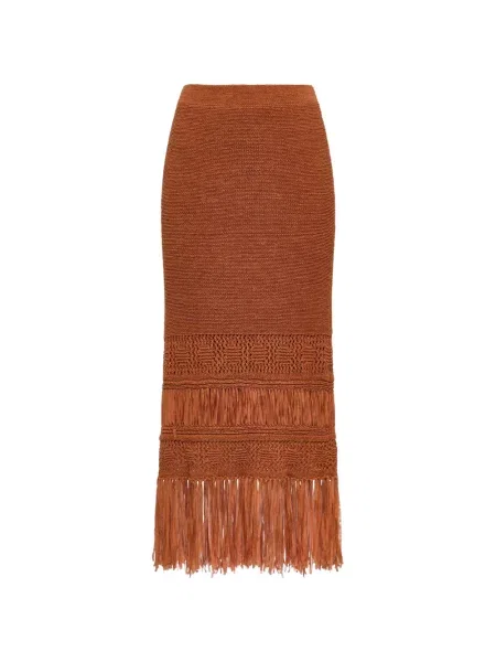 Fustă midi Maliparmi maro