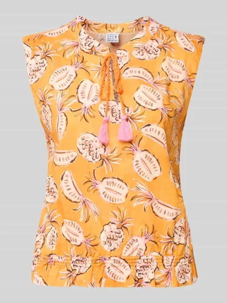 Bluzka o kroju regular fit w kroju bez rękawów Emily Van Den Bergh pomarańczowa