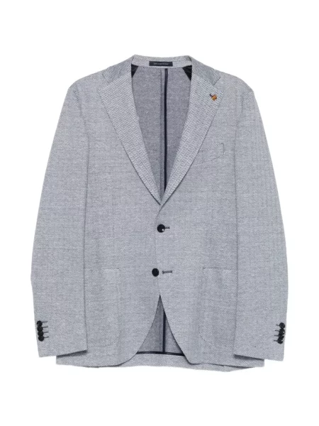 Geacă Sartoria Latorre cu model herringbone albastru