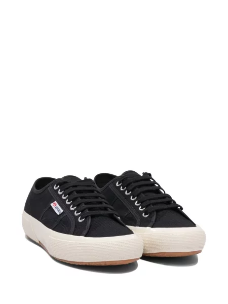 Sneakers Superga με κορδόνια με δαντέλα μαύρο