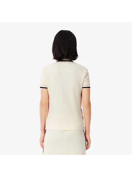 Lacoste Koszulka Polo Z Blokadą Koloru Slim Fit beżowa