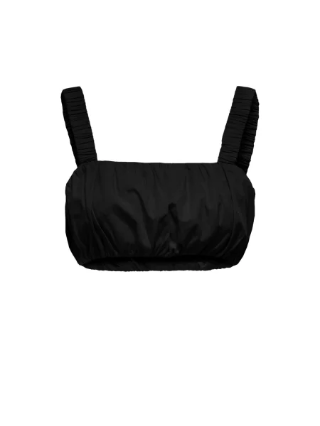 Top Only na ramiączkach o krotszym kroju czarny