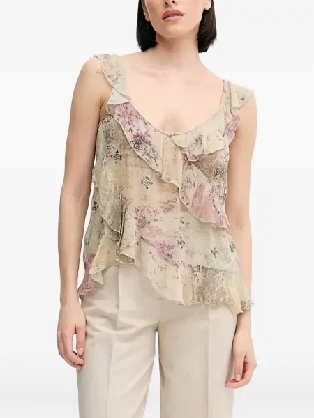 Bluzka Hoss Intropia z falbankami zielona