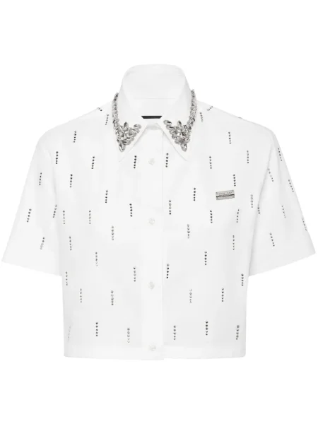Cămașă Philipp Plein de cristal alb