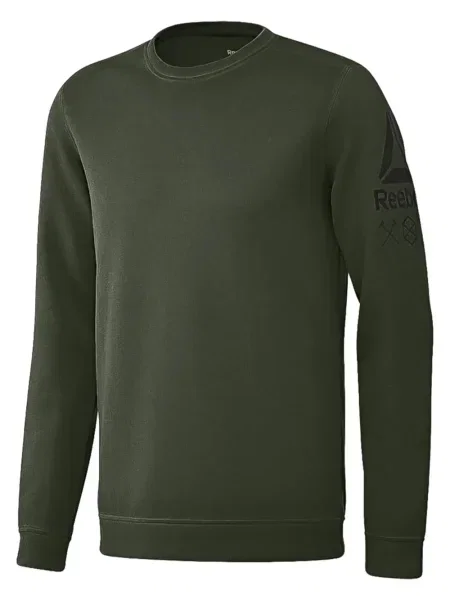 Hanorac crewneck Reebok cu decolteu rotund verde