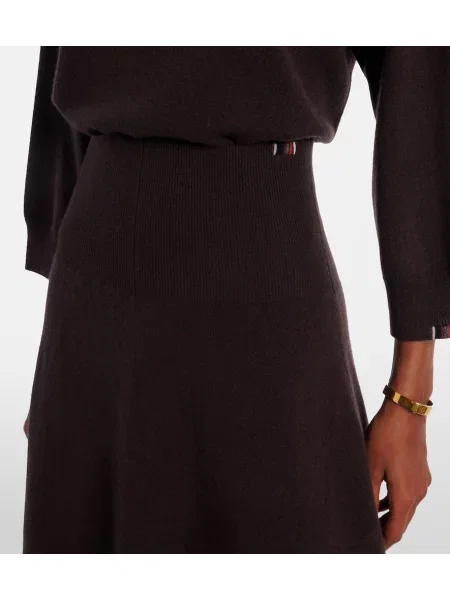 Fusta maxi Extreme Cashmere din cașmir maro