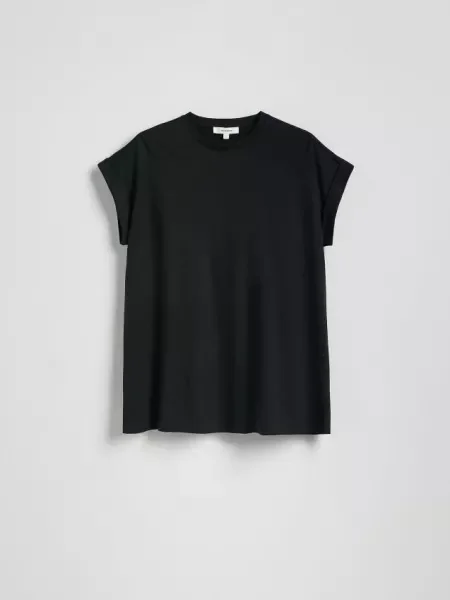 Reserved Tricou cu adaos de modal negru