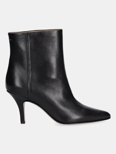 Кожаные ботинки Mm6 Maison Margiela на шпильке черные