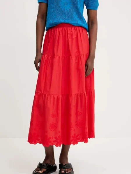 Desigual spódnica TOLSTOI maxi rozkloszowana czerwony