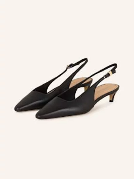Lodičky Tommy Hilfiger Squared Toe Kitten Slingback černá