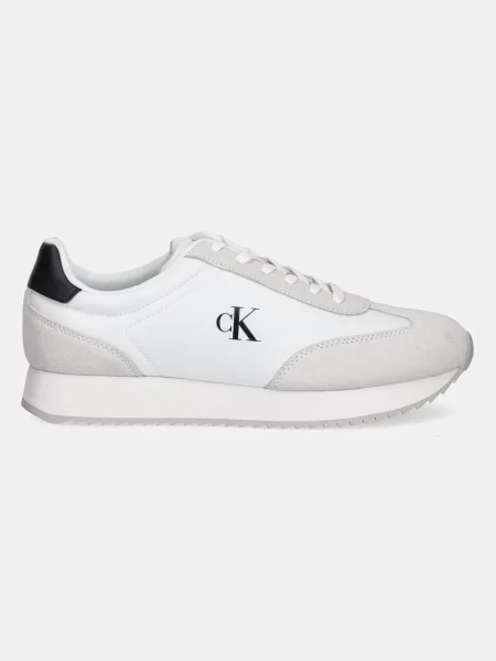 Pánske topánky Calvin Klein Retro Runner Lace Up Ny-Su Bright White/Black béžová