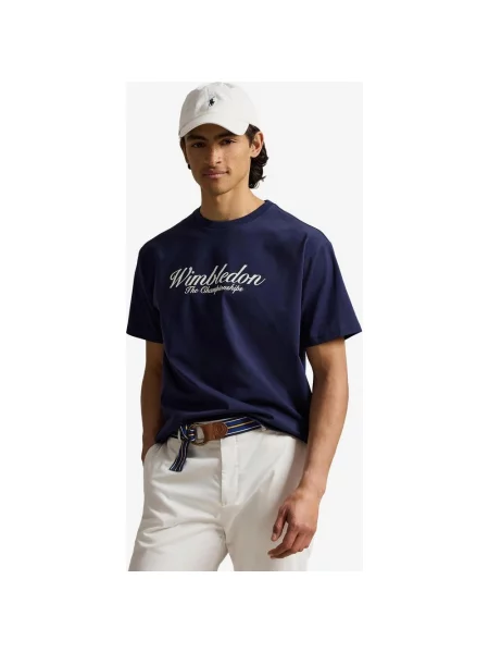 Koszulka damska Ralph Lauren Wimbeldon Graphic krótki rękaw granatowy S niebieska