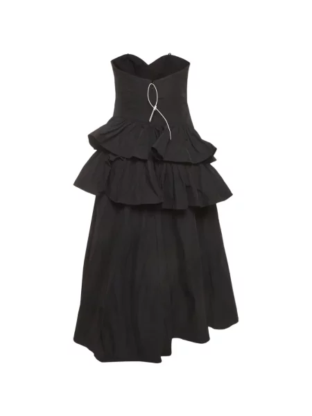 Rochie midi Marchesa Notte cu volane fără bretele negru