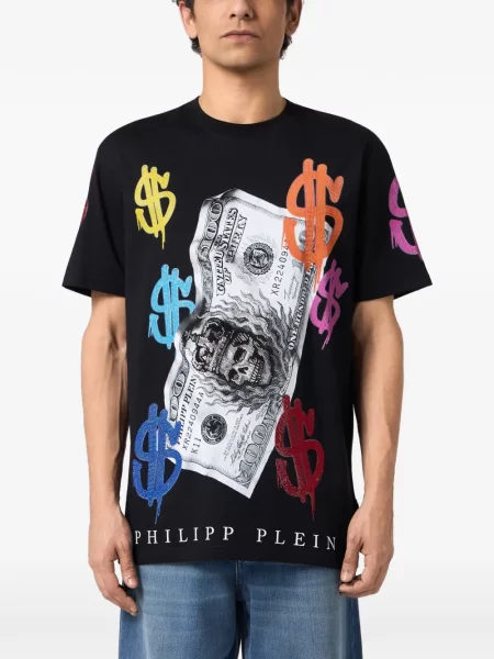Tricou Philipp Plein cu imagine negru