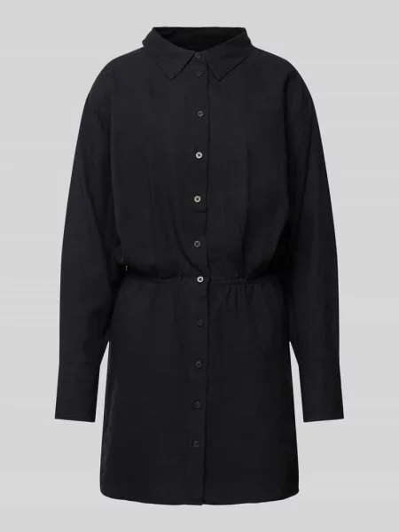Sukienka koszulowa z listwą guzikową Gina Tricot czarna