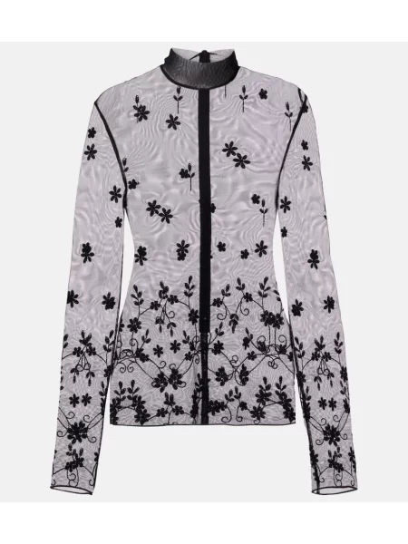 Bluză Toteme cu broderie din tul negru