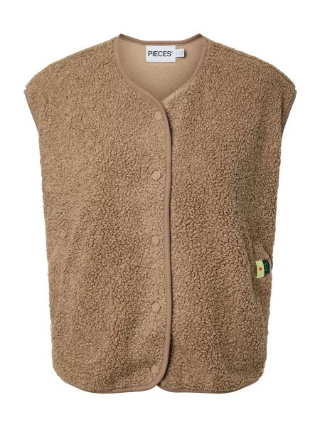 PIECES Vestă PCKATTY închis bej
